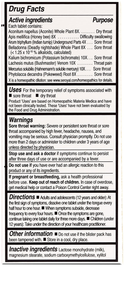 UNDA Angiplex | Homeopathic Remedy for Temporary Relief of Sore Throat | 30 Tablets