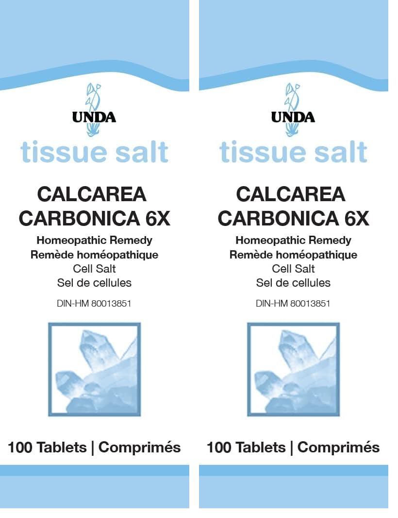 UNDA Calcarea Carbonica 6X – Homeopathic Bone & Joint Support | 100 Tablets (Pack of 2)