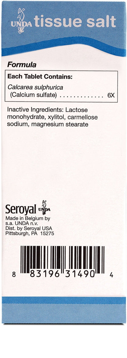 UNDA Calcarea Sulfurica 6X | Homeopathic Remedy Helps Temporarily Relieve Skin Irritations and Tender Gums | 100 Tablets