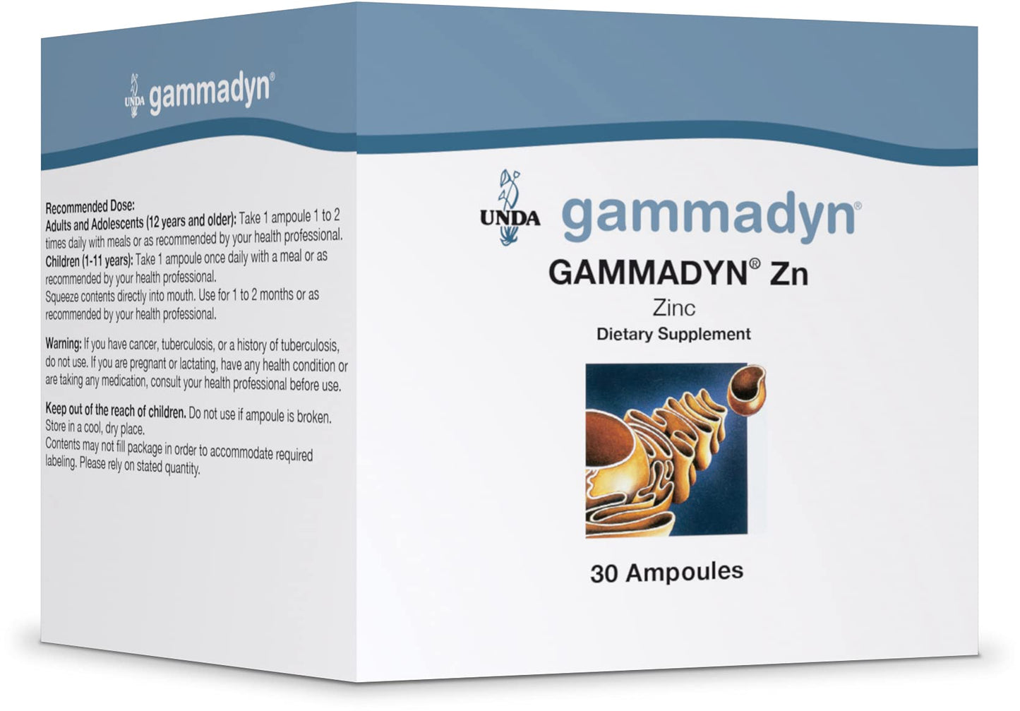 UNDA GAMMADYN Zn | Zinc Oligo-Element Supplement | 30 Ampoules