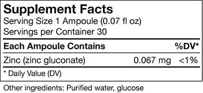 UNDA GAMMADYN Zn | Zinc Oligo-Element Supplement | 30 Ampoules