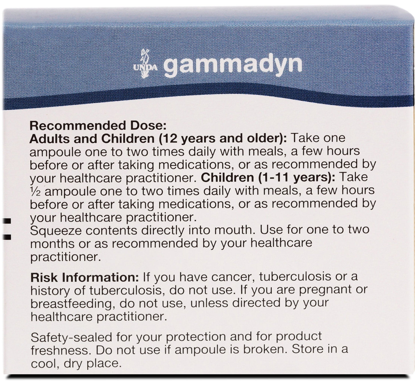 UNDA GAMMADYN Zn | Zinc Oligo-Element Supplement | 30 Ampoules