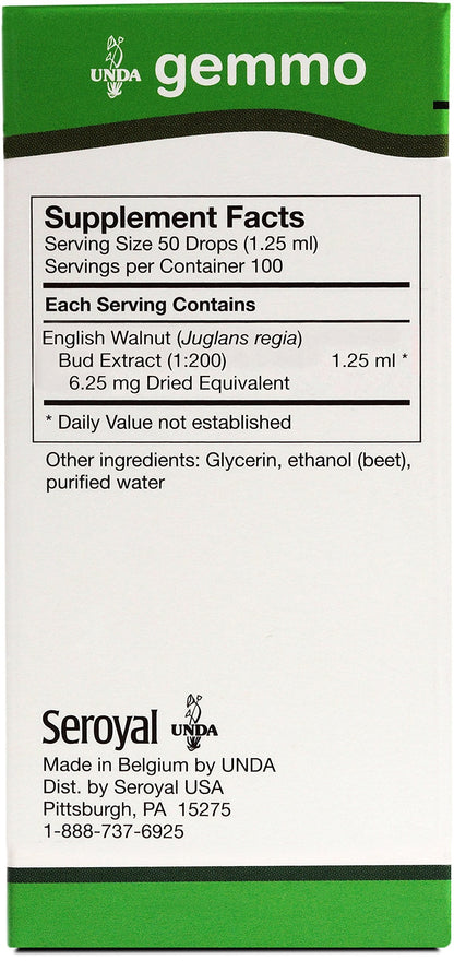 UNDA Gemmo Therapy Juglans Regia | English Walnut Bud Extract | 4.2 fl. oz.