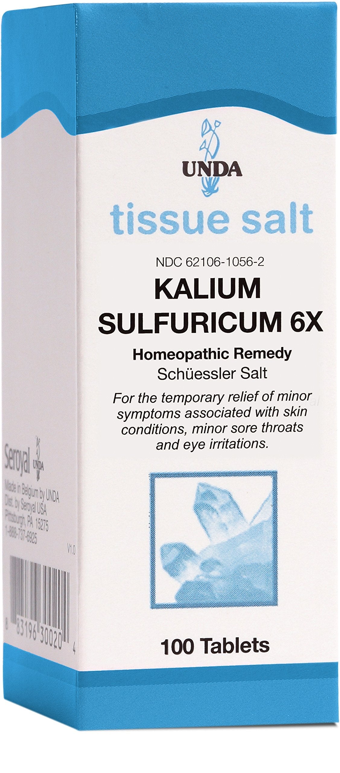 UNDA Kalium Sulfuricum 6X | Homeopathic Remedy for Skin Irritation | 100 Tablets