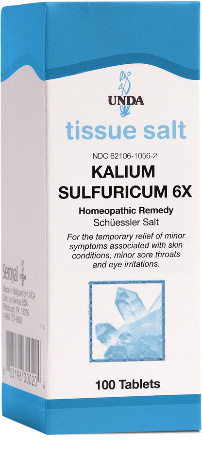 UNDA Kalium Sulfuricum 6X | Homeopathic Remedy for Skin Irritation | 100 Tablets