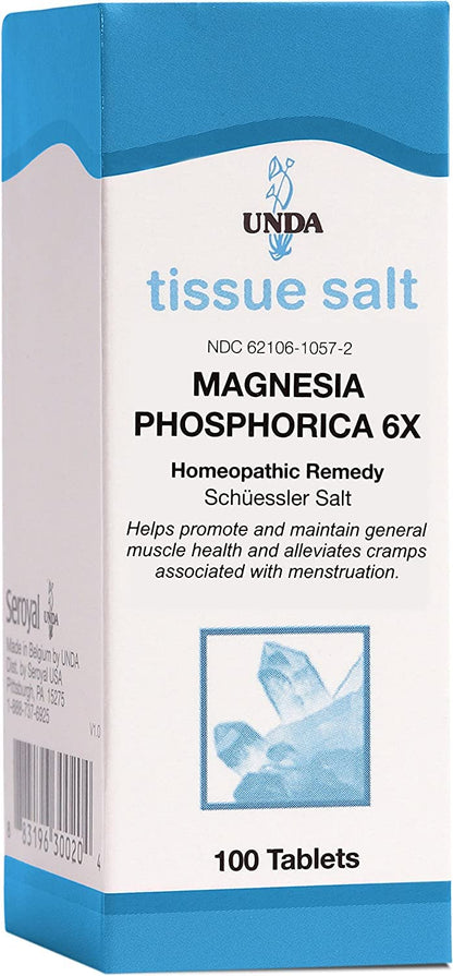 UNDA Magnesia Phosphorica 6X (Salt) – Homeopathic Muscle Health & Menstrual Cramps | 100 Tablets