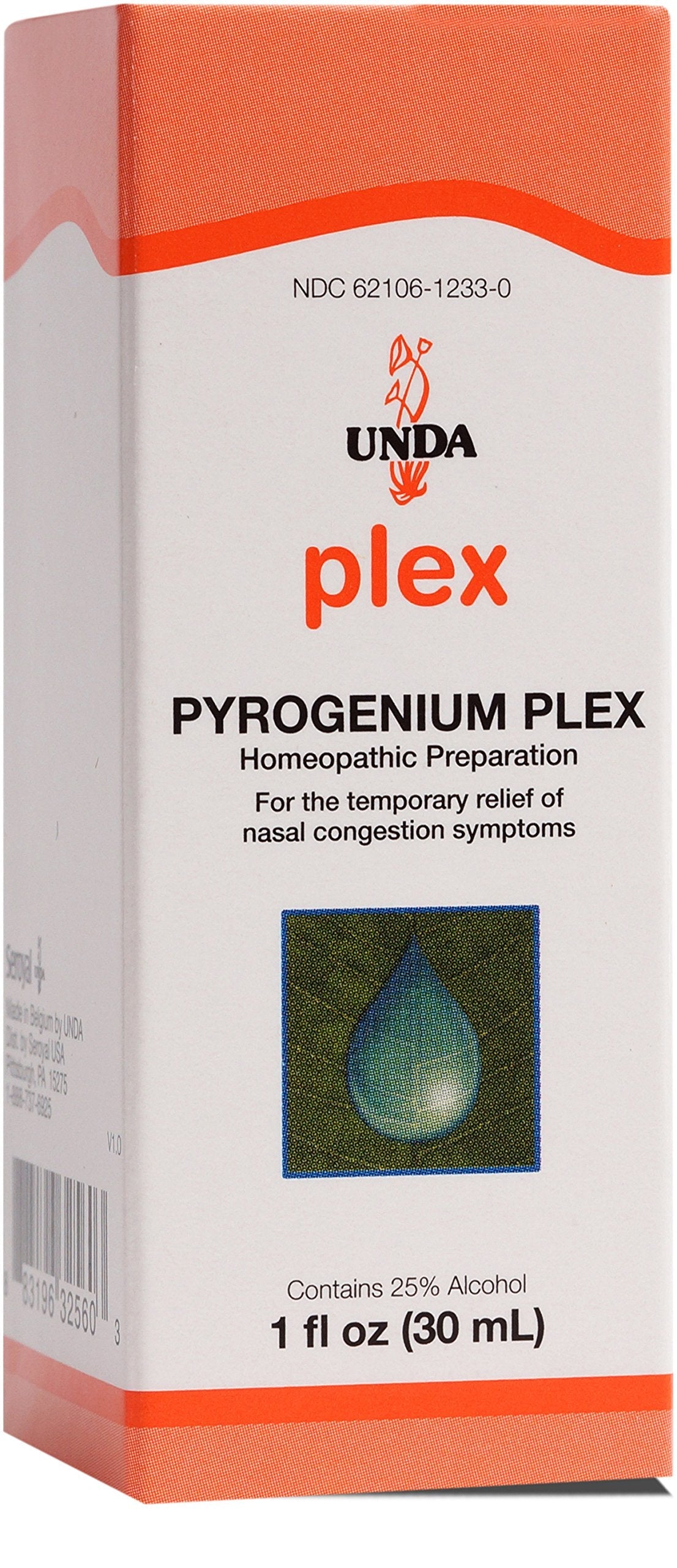 UNDA Pyrogenium Plex | Homeopathic Remedy for Sinus & Nasal Congestion | 1 fl oz