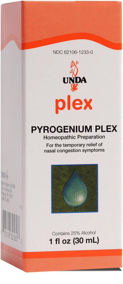 UNDA Pyrogenium Plex | Homeopathic Remedy for Sinus & Nasal Congestion | 1 fl oz