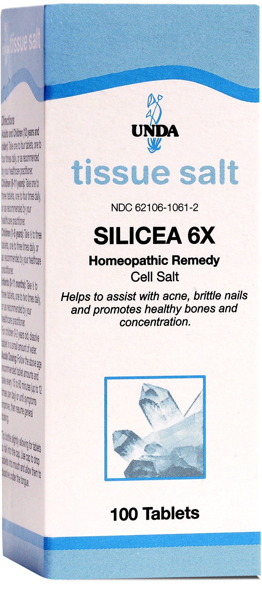 UNDA Silicea 6X Salt – Homeopathic Remedy for Acne & Brittle Nails | 100 Tablets