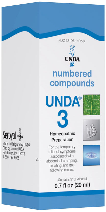 UNDA 3 Numbered Compounds – Homeopathic Preparation – 0.7 fl oz