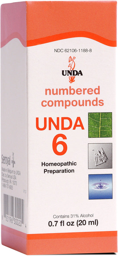 UNDA 6 Numbered Compounds | Homeopathic Preparation 0.7 fl oz