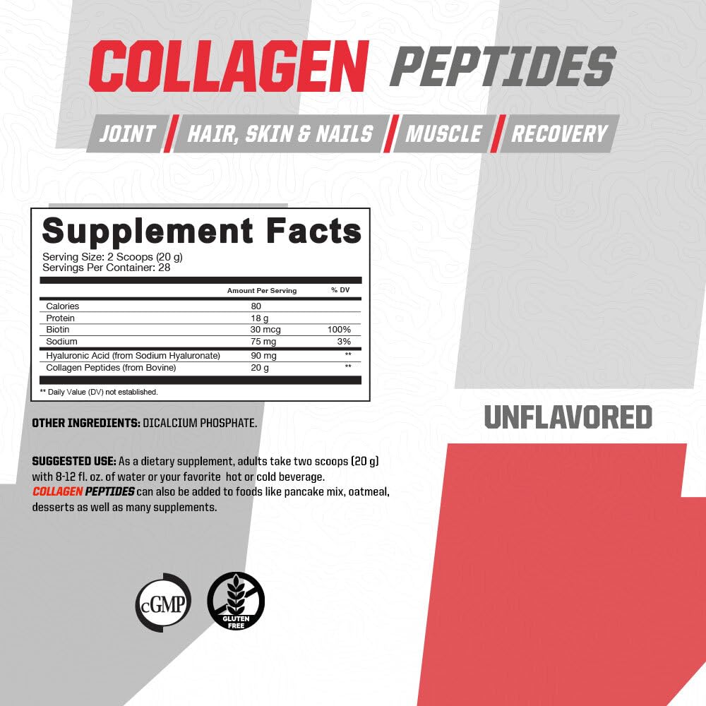 Undefined Nutrition Collagen Peptides by Brian Shaw – Unflavoured, 28 Servings, 20g with Hyaluronic Acid