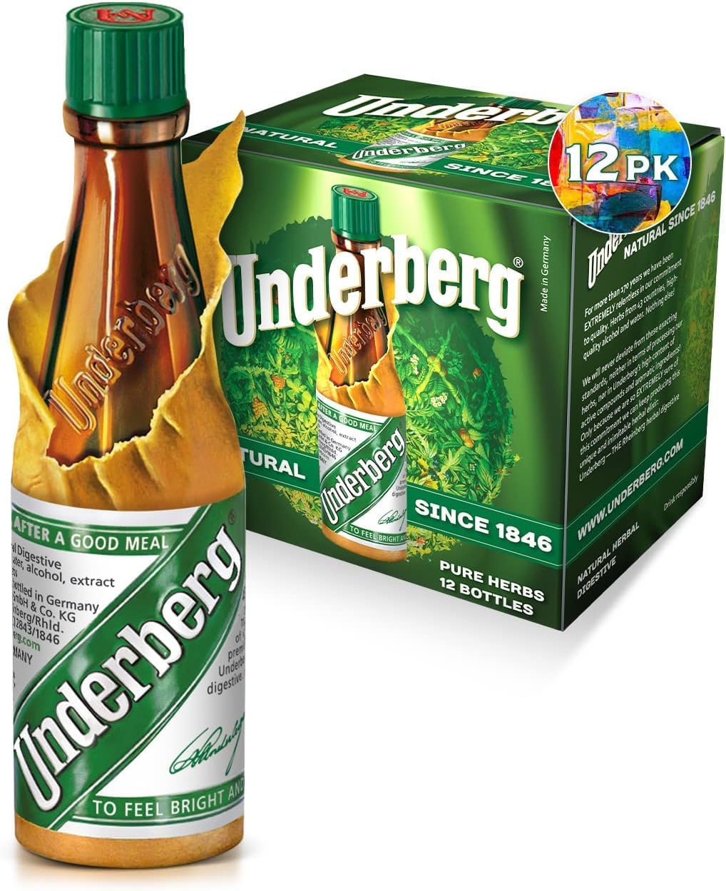 Underberg 12 Bottle Pack - German Herbal Digestive Bitters