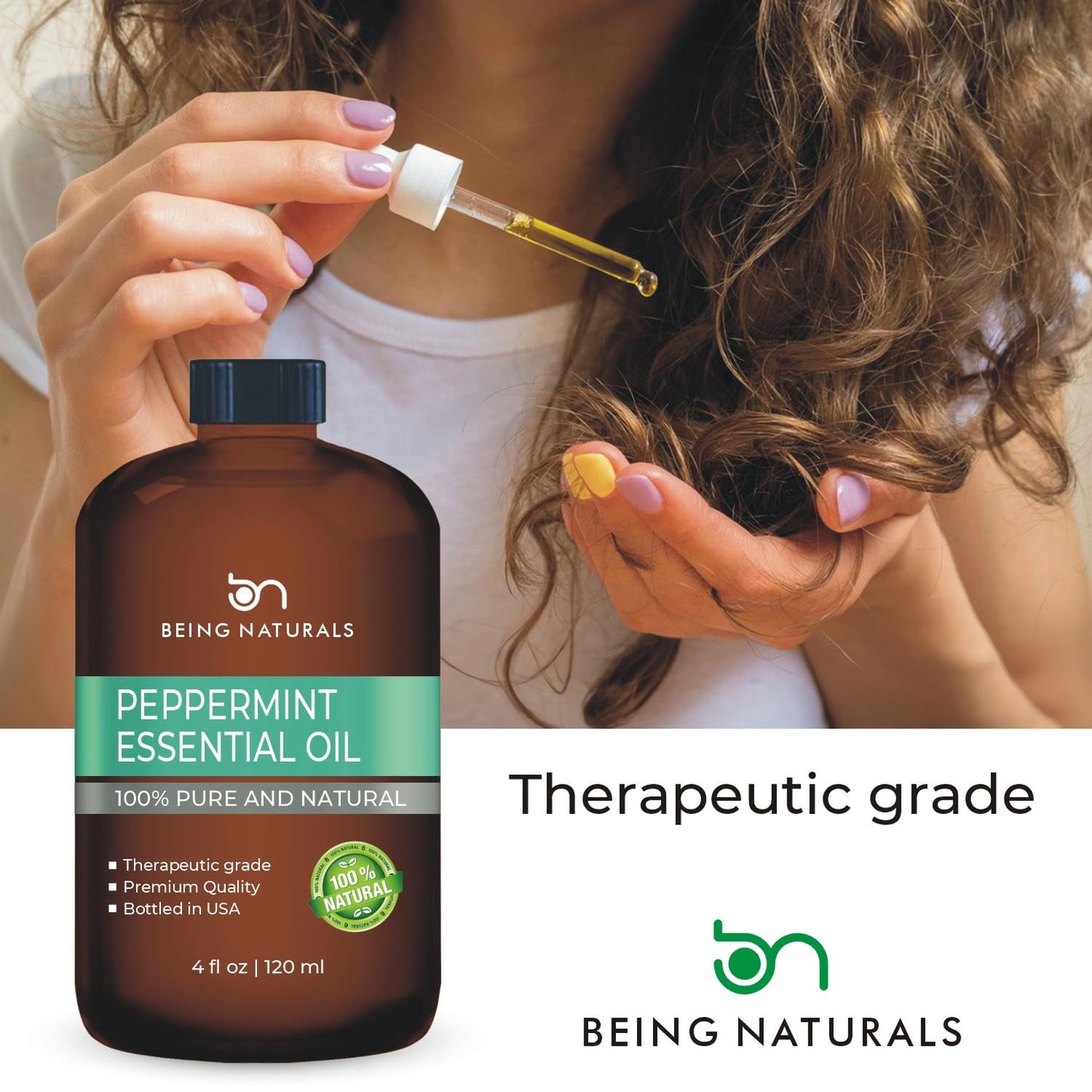 Peppermint Essential Oil - 4 oz, 100% Pure & Natural, Premium Therapeutic Grade with Glass Dropper