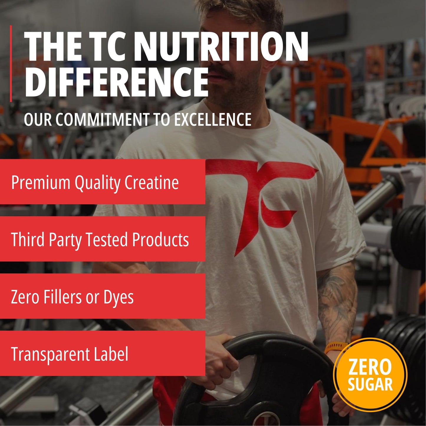 TC Nutrition Creatine Monohydrate Powder – 90 Servings (450g) 5g Per Serving