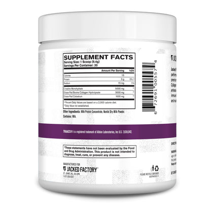 Jacked Factory Creatine for Women – Creatine Monohydrate + Collagen