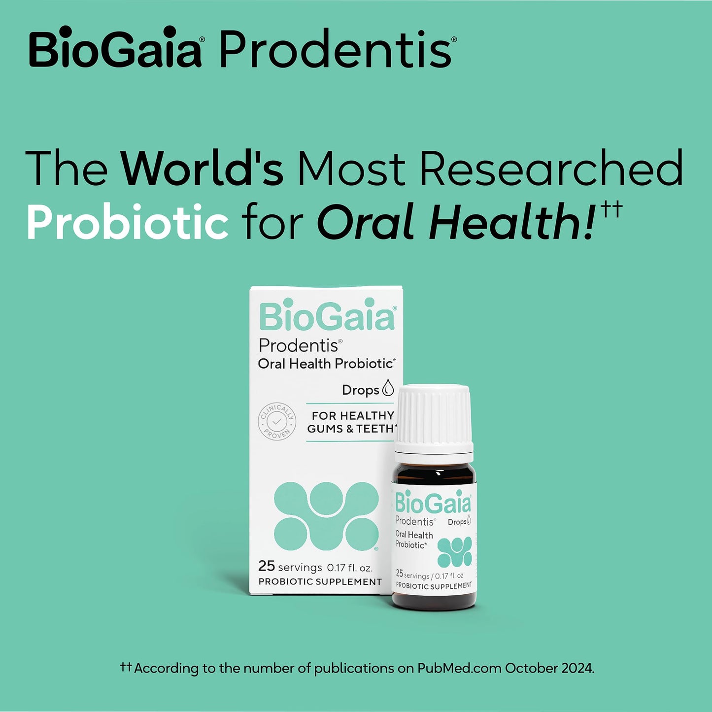 BioGaia Prodentis Dental Probiotic Drops – Healthy Gums & Teeth (Unflavored) 25-Day Supply