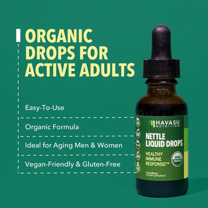 Stinging Nettle Leaf Extract Liquid Drops – Organic Immune Support & Prostate Health (1 oz)