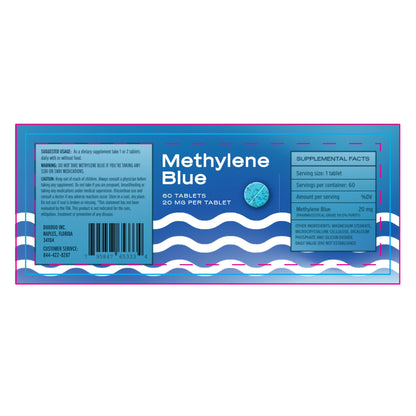 Methylene Blue 20mg Tablets – USP Grade, Scored & Unflavored, 60 Count