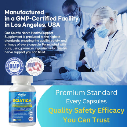 Sciatic Nerve Relief – Advanced Support, 120 Capsules, USA Made, Unflavored
