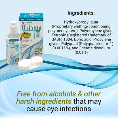 Unique pH Travel Pack – Multipurpose Solution for RGP Lenses, 2.5 fl oz