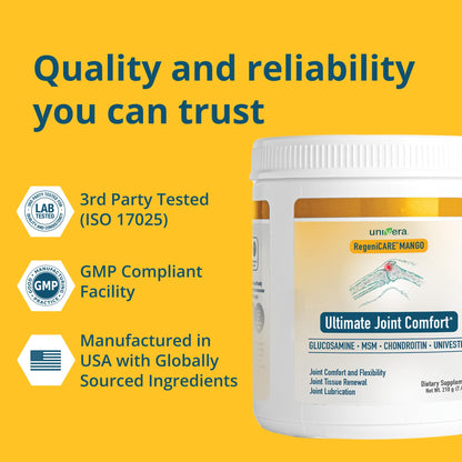 Univera RegeniCARE Canister - Glucosamine, Chondroitin, MSM, Univestin | 30-Day Mango Flavor