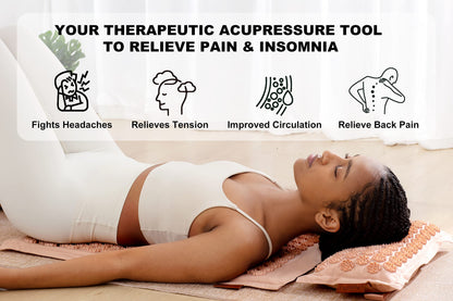 UNMERA Acupressure Mat & Pillow Set – Linen & Coconut Fiber Pain Relief