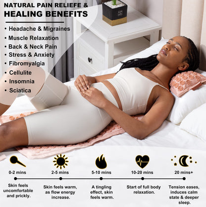 UNMERA Acupressure Mat & Pillow Set – Linen & Coconut Fiber Pain Relief