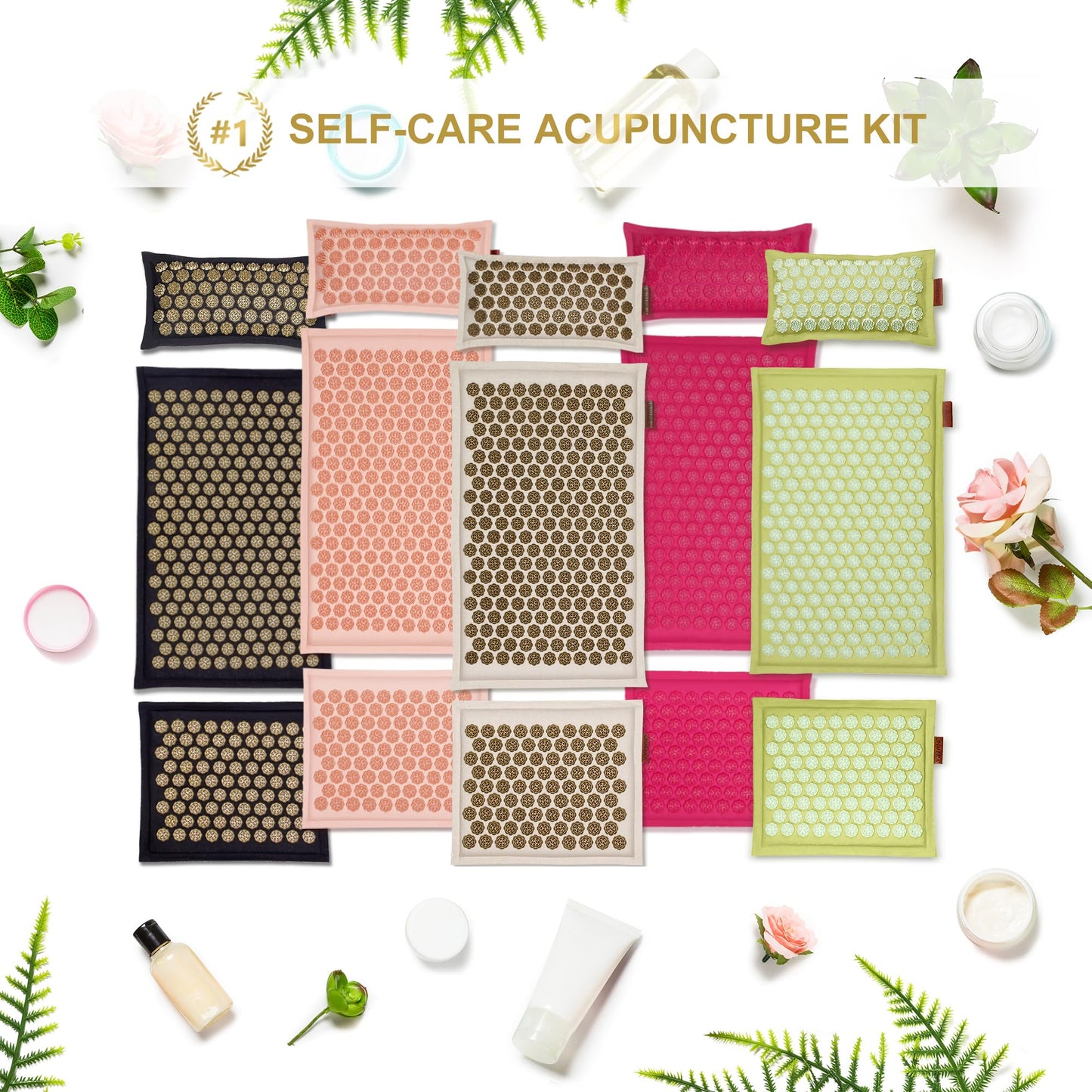 UNMERA Acupressure Mat & Pillow Set – Linen & Coconut Fiber Pain Relief
