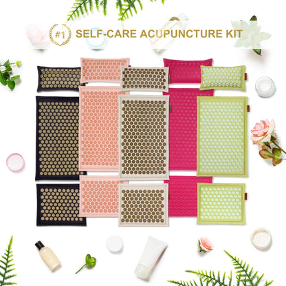 UNMERA Acupressure Mat & Pillow Set – Natural Linen & Coconut Fiber Filling