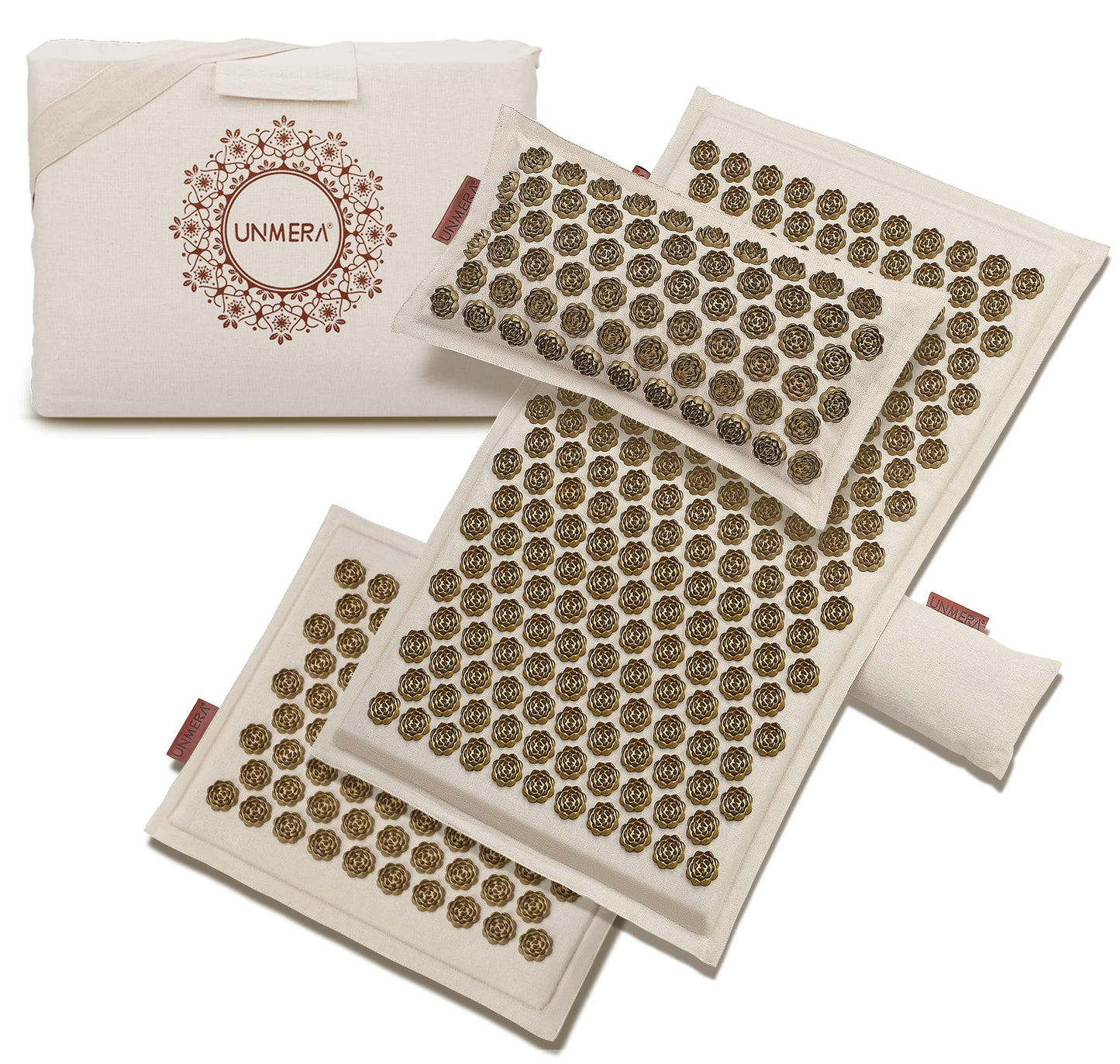 UNMERA Acupressure Mat & Pillow Set – Natural Linen & Coconut Fiber Filling