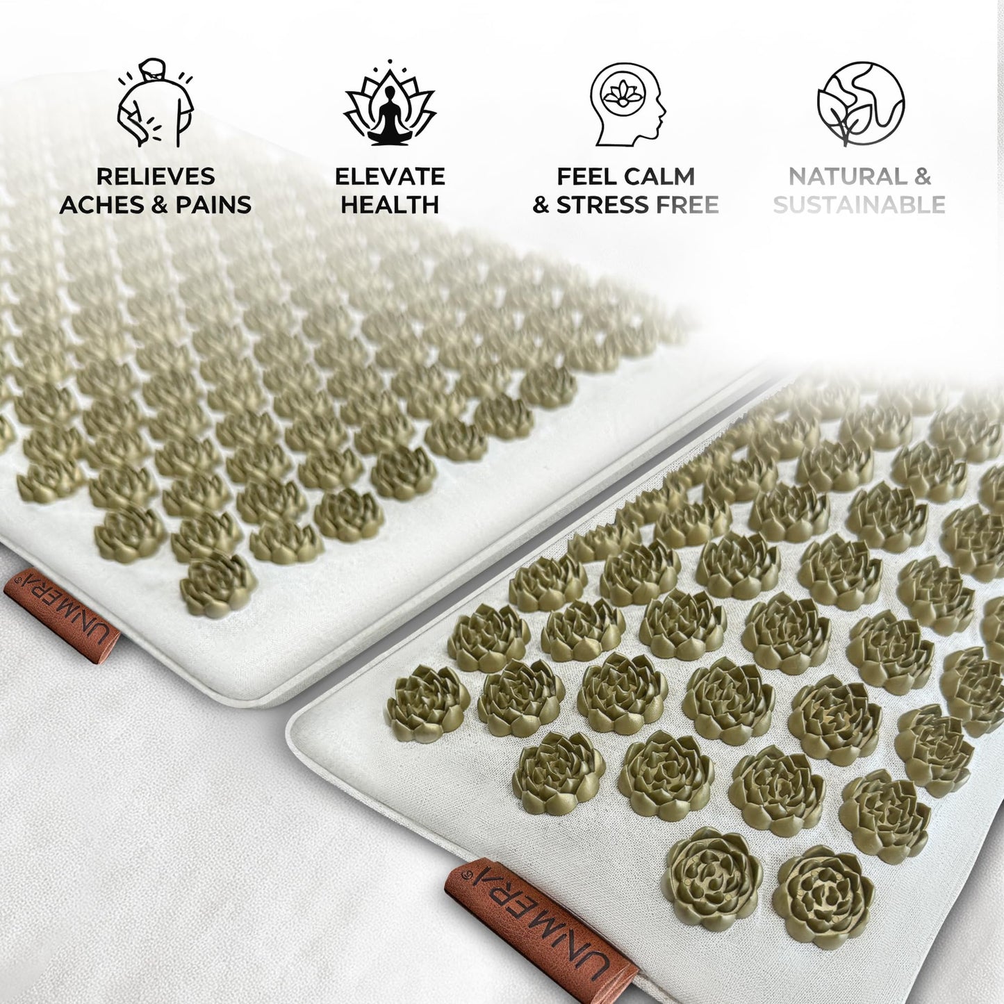 UNMERA Acupressure Mat & Pillow Set – Heat & Back Pain Relief