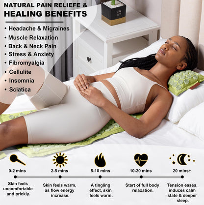 UNMERA Acupressure Mat & Pillow Set – Natural Linen & Coconut Fiber