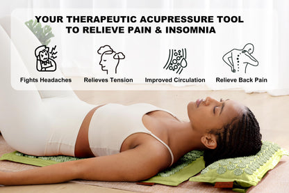 UNMERA Acupressure Mat & Pillow Set – Natural Linen & Coconut Fiber