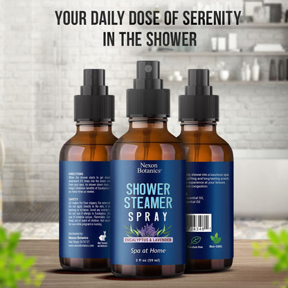 Eucalyptus & Lavender Shower Steamer Spray 2 fl oz – Aromatherapy Mist | Nexon Botanics