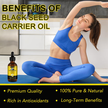 Uocasi Black Seed Oil – Cold Pressed, 100% Pure & Natural, Hair Growth & Skin Care, 2.02 Fl Oz