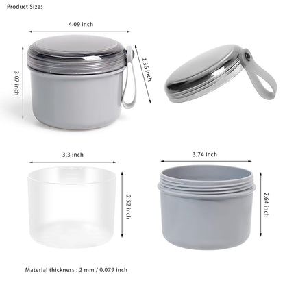 Uouovo Large Denture Bath Cup Grey – Leak-Proof Denture Case for Soaking & Cleaning