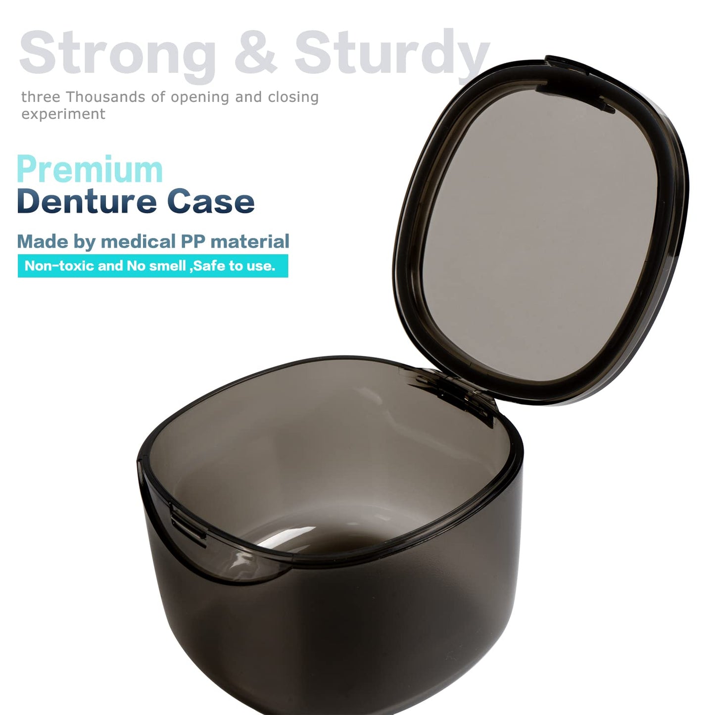 Uouovo Upgraded Denture Bath Box – No-Leak Case & Retainer Cleaner