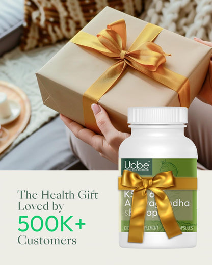 Upbe Ashwagandha for Women & Men – KSM-66®, Bacopa & Milk Thistle, 60 Vegan Capsules