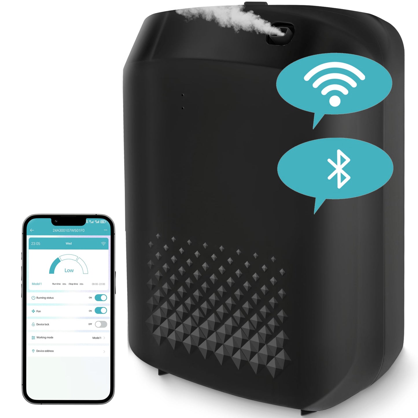 2025 Upgrade WiFi Smart Scent Air Diffuser – 1500 Sq Ft Coverage, Black