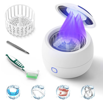 Upgraded Ultrasonic Retainer Cleaner - 45kHz Cleaning Machine with 200ml Pod