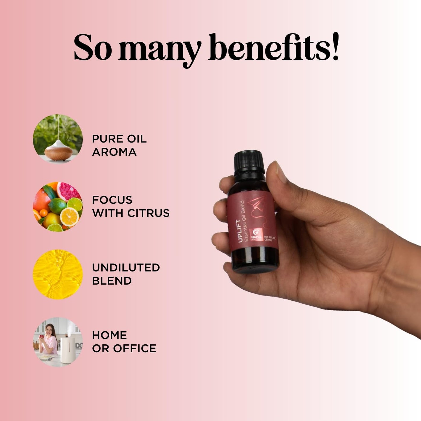 Uplift Aromatherapy Essential Oil Blend for Diffusers | Calming Citrus Oils for Home & Travel