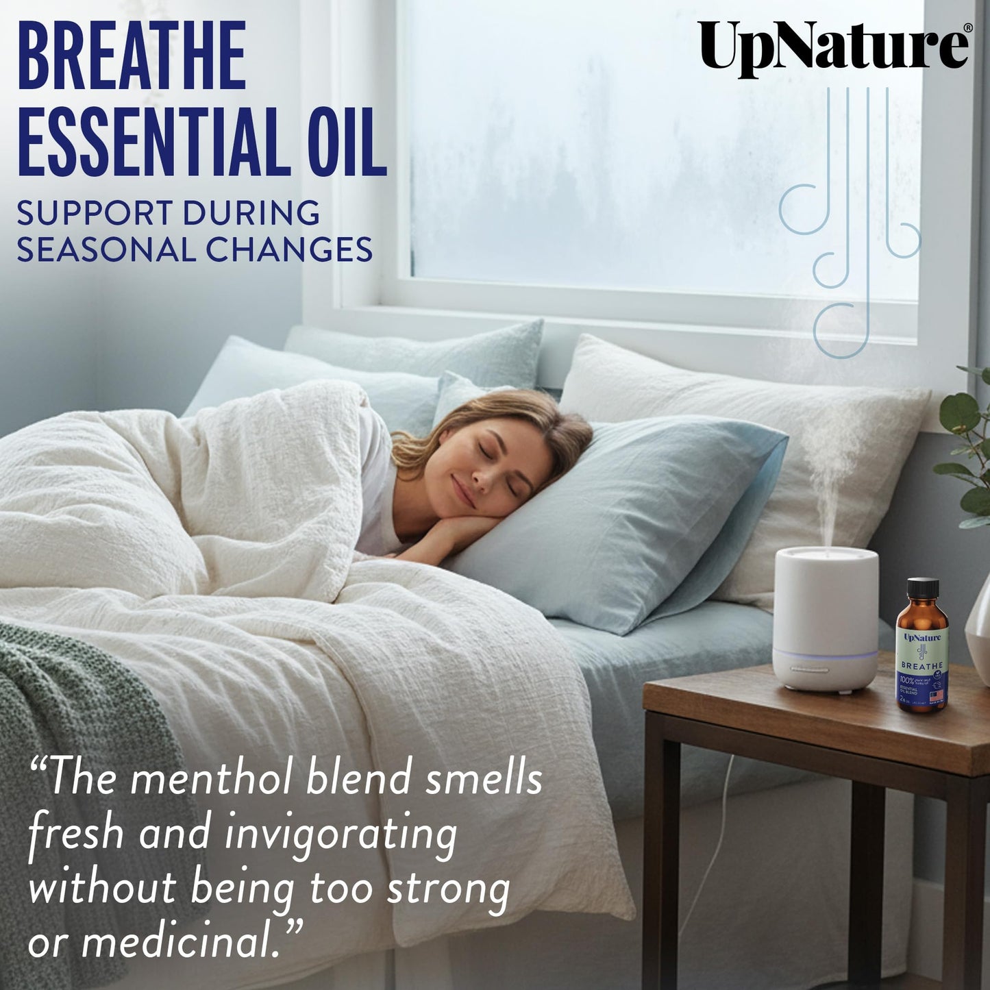 UpNature Breathe Essential Oils Blend (2oz) – Eucalyptus, Peppermint & Tea Tree for Diffusers