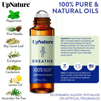 UpNature Breathe Essential Oil Roll On Blend – Natural Breathing Support