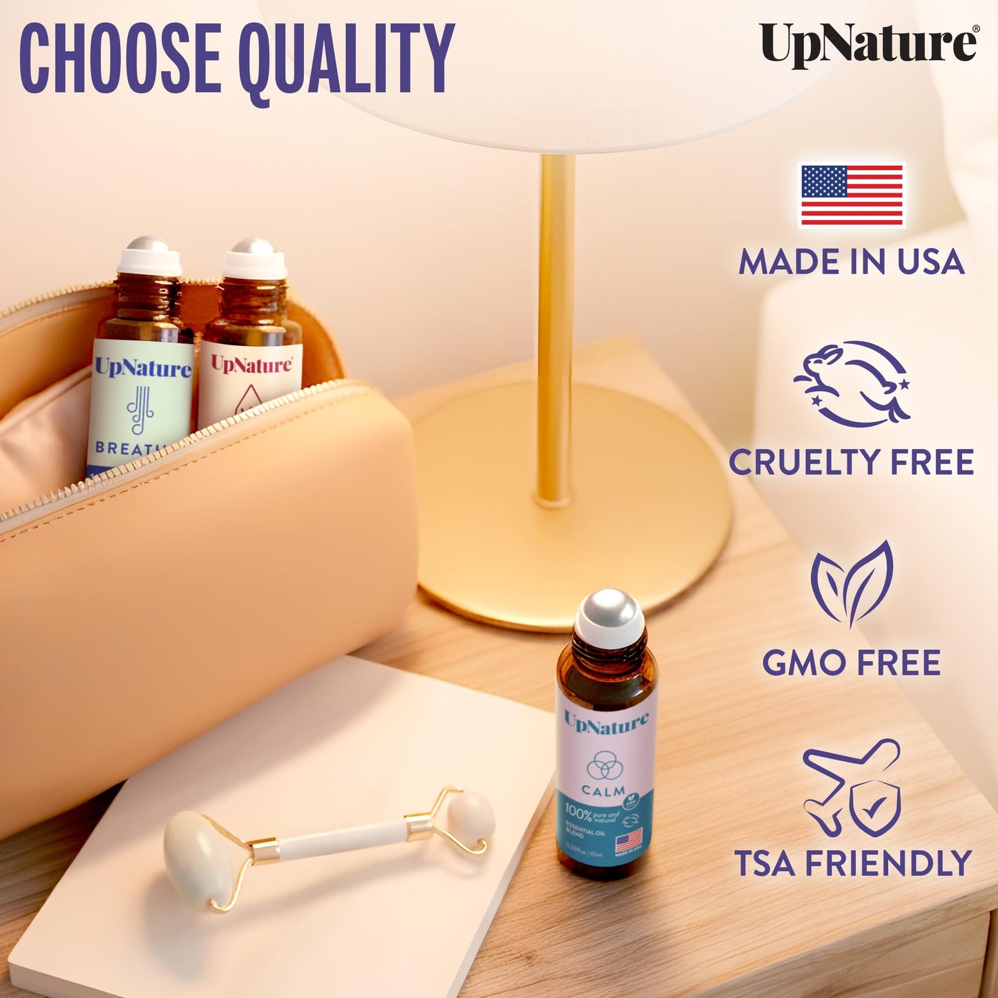 UpNature Essential Oil Roll-On Set – Calm, Beauty & Breathe | Self-Care Gifts