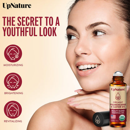 UpNature Organic Castor Oil & Frankincense Eye Roller – 100% Organic Face Care