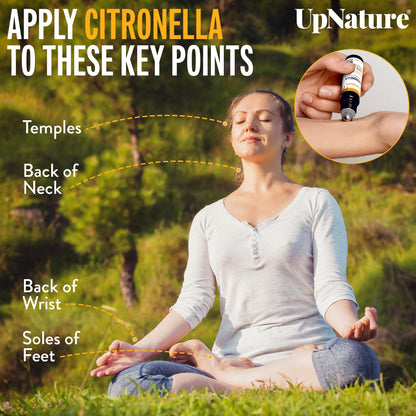 UpNature Citronella Oil Roll-On – 100% Natural Citronella Essential Oil for Skin | Camping Essentials