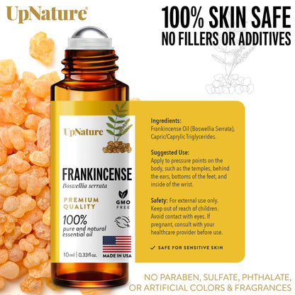 UpNature Frankincense Essential Oil Roll-On – 100% Pure for Skin