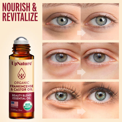 UpNature Organic Castor Oil & Frankincense Eye Roller – 100% Organic Face Care