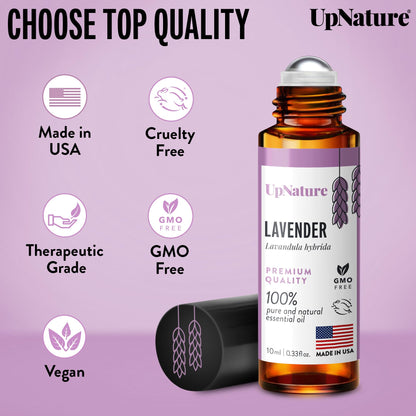 UpNature Lavender Essential Oil Roll-On - 100% Pure, Natural for Skin